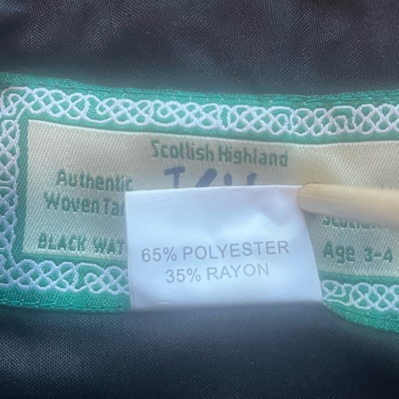 Scottish Highland Children’s 3-4 Black Watch Tartan Kilt Green Blue - Picture 7 of 7